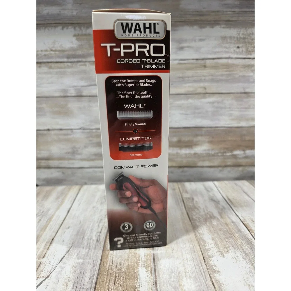Wahl T-Pro Corded‎ T-Blade Trimmer Red Black 09307-300 Close Shave Detailer New